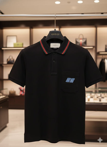 Premium Polo T-Shirt with Signature Stripe Collar