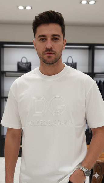 Exclusive White Embroidered  Logo Oversize T-Shirt