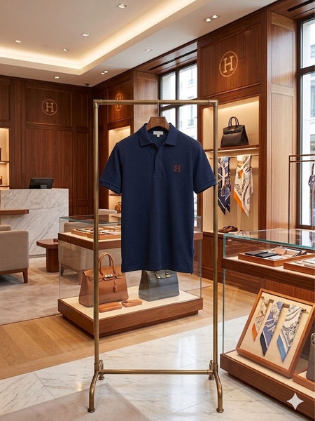 Men’s Premium Navy Blue Polo T-Shirt with Embroidered Logo