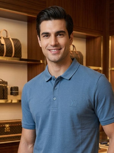 Men’s Premium Sky Blue Polo T-Shirt with Embroidered Logo