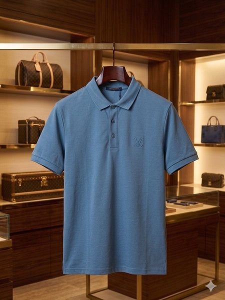 Men’s Premium Sky Blue Polo T-Shirt with Embroidered Logo
