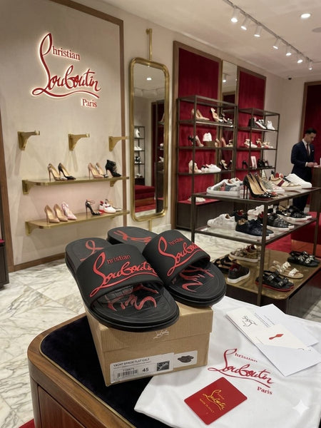 Luxury Black & Red Signature Comfort Slide Slippers