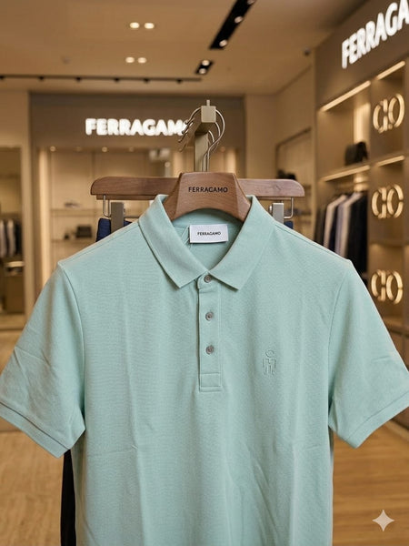 Premium Mint Green Polo T-Shirt  For Men