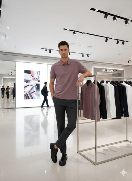 Premium Textured Polo T-Shirt for Men Modern Fit, Soft & Stylish Everyday Wear