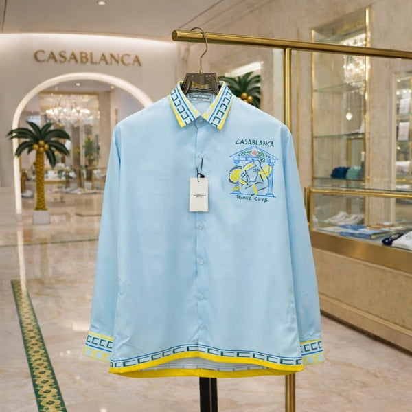Premium Tennis Club Printed Shirt  Luxury Casual Designer Wear