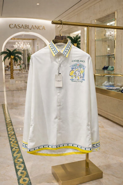 Premium Tennis Club Printed Shirt  Luxury Casual Designer Wear