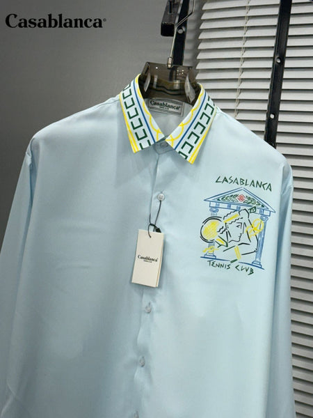 Premium Tennis Club Printed Shirt  Luxury Casual Designer Wear
