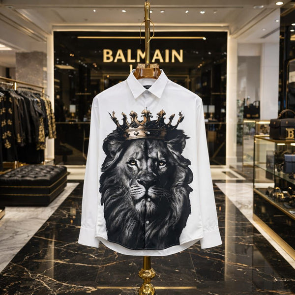 Royal Lion Print Designer Shirt