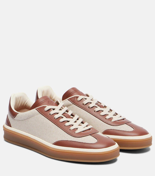Premium Brown & Beige Lace-Up Sneakers for Men