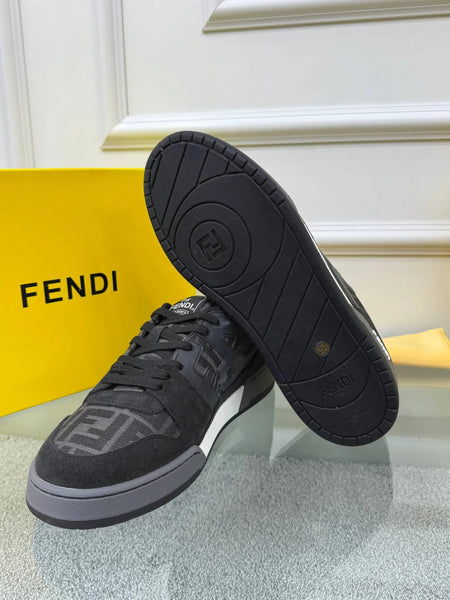 All-Black Luxury Designer Sneakers with Signature Pattern