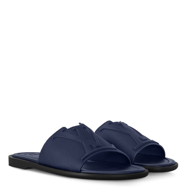 Luxury Brand -Inspired Black Monogram Slide Sandals for Men