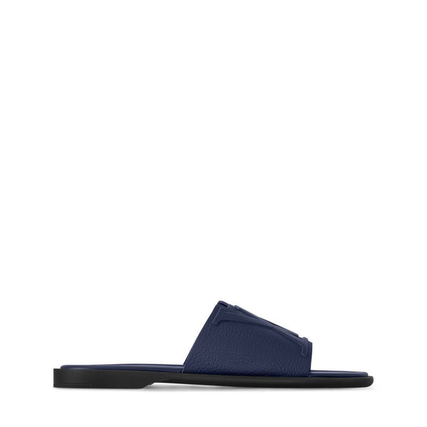 Luxury Brand -Inspired Black Monogram Slide Sandals for Men