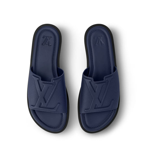 Luxury Brand -Inspired Black Monogram Slide Sandals for Men