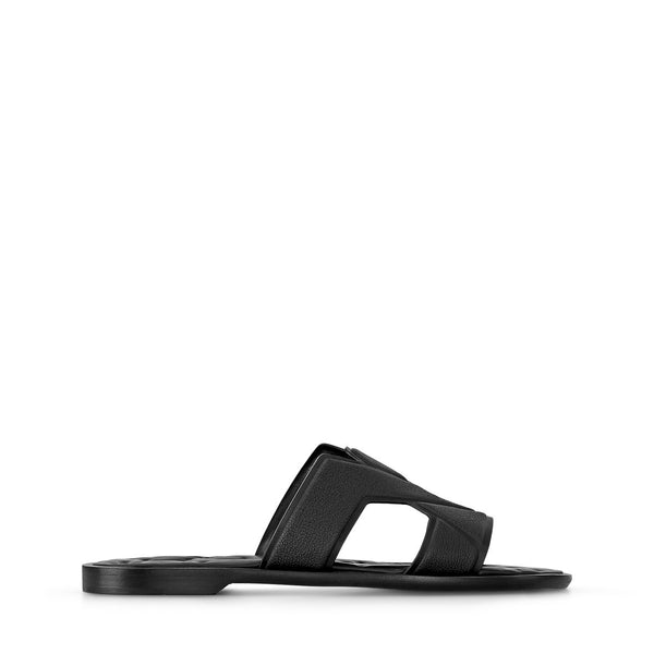 Premium Black Embossed Designer Slip-On Slides for Men