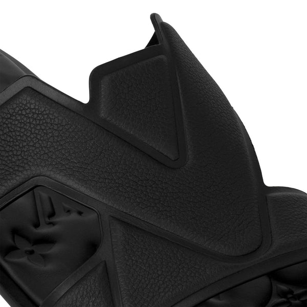Premium Black Embossed Designer Slip-On Slides for Men