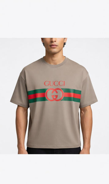 Premium Classic Logo Stripe Designer T-Shirt for Men