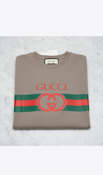 Premium Classic Logo Stripe Designer T-Shirt for Men