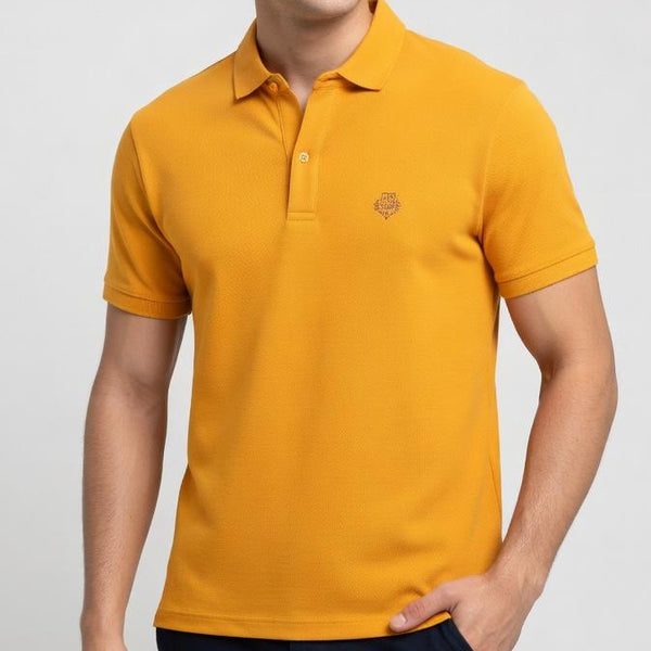 Premium Mustard Yellow Polo T-Shirt for Men  Classic Fit & Elegant Style