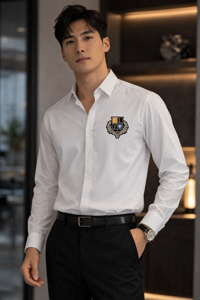 Premium Solid Formal Shirts with Embroidered Crest  Classic Luxury Collection