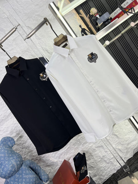 Premium Solid Formal Shirts with Embroidered Crest  Classic Luxury Collection