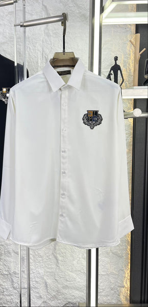 Premium Solid Formal Shirts with Embroidered Crest  Classic Luxury Collection