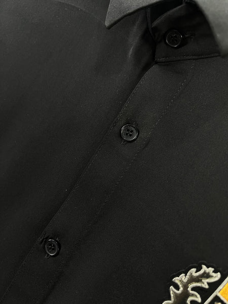 Premium Solid Formal Shirts with Embroidered Crest  Classic Luxury Collection