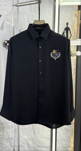 Premium Solid Formal Shirts with Embroidered Crest  Classic Luxury Collection
