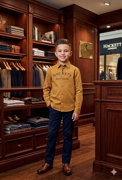 Boys Premium Branded Shirt Stylish Mustard Casual Wear