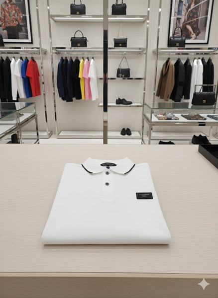 Premium White Polo T-Shirt  Smart Casual Luxury Style