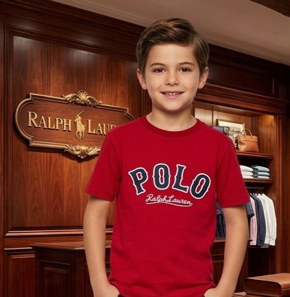 Kids Branded  Logo T-Shirt Classic Red Casual Wear