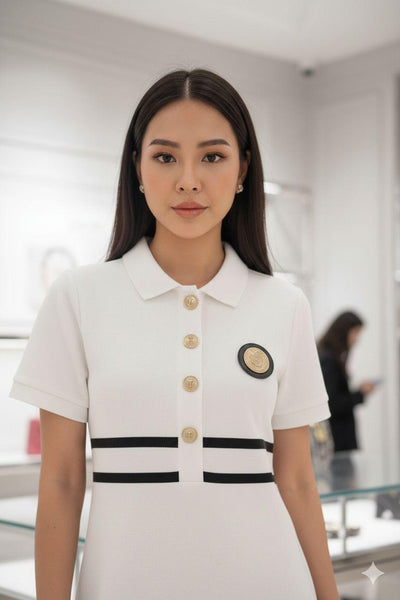 Elegant Designer Polo Dress  Chic & Sophisticated Look