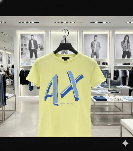 Stylish Light Green AX Printed T-Shirt for Women Casual Slim Fit Tee