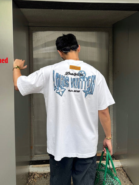 Premium White  Minimal Logo Drop Shoulder T-Shirt