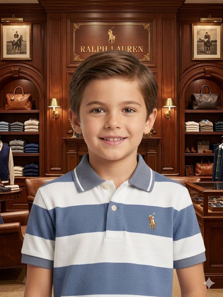 Kids Classic Striped Polo T-Shirt Soft & Stylish Everyday Wear
