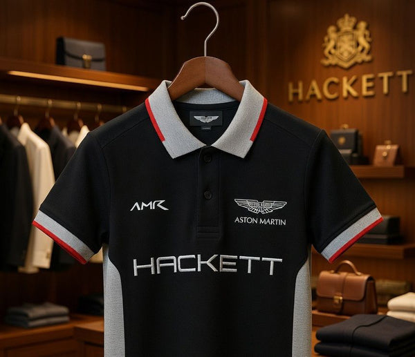 Kids Black Sports Polo T-Shirt  Stylish Racing Look