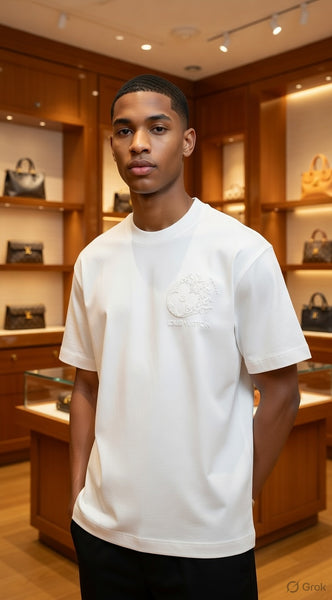 Premium White Oversized T-Shirt with Embroidered Back Logo