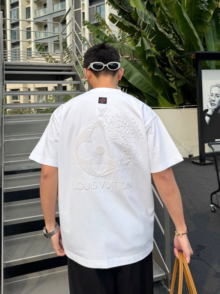 Premium White Oversized T-Shirt with Embroidered Back Logo