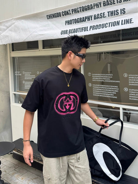 Premium Bold Black Drop Shoulder T-Shirt with  Iconic Embroidered  Logo