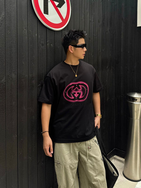 Premium Bold Black Drop Shoulder T-Shirt with  Iconic Embroidered  Logo