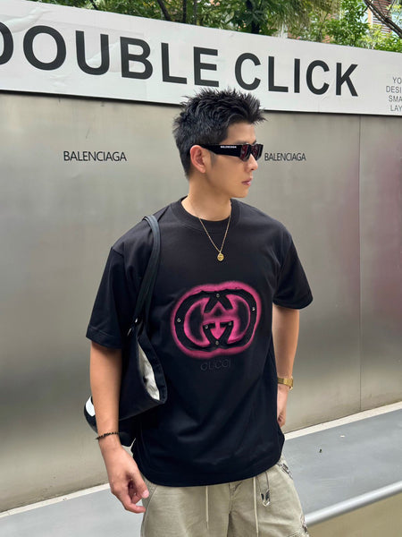 Premium Bold Black Drop Shoulder T-Shirt with  Iconic Embroidered  Logo