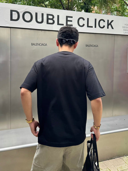 Premium Bold Black Drop Shoulder T-Shirt with  Iconic Embroidered  Logo