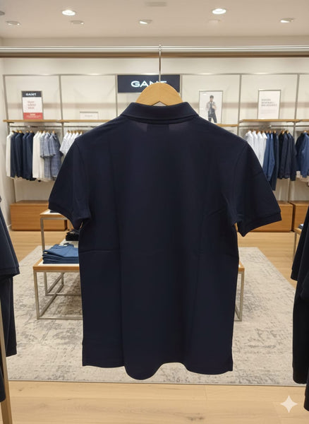 Premium Men Blue Regular Fit Solid Polo T-shirt