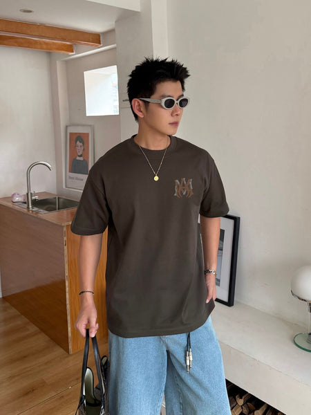 Premium  Brown Minimal Logo T-Shirt  Modern Streetwear Essential