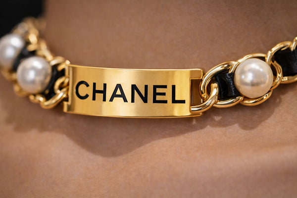 Luxury Gold Tone Pearl Chain Designer Style Necklace for Women