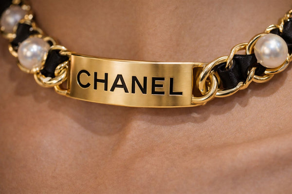 Luxury Gold Tone Pearl Chain Designer Style Necklace for Women