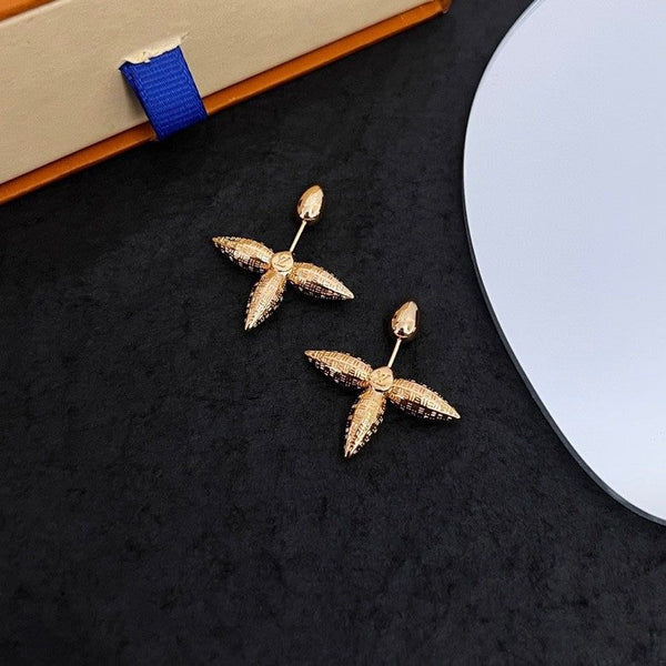 Elegant Gold Plated Floral Designer Drop Earrings for Women