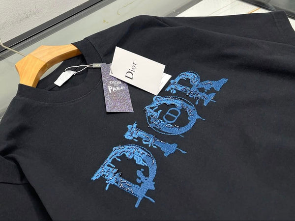Imported  Black Logo Graphic Premium Drop Shoulder T-Shirt