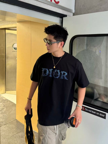 Imported  Black Logo Graphic Premium Drop Shoulder T-Shirt