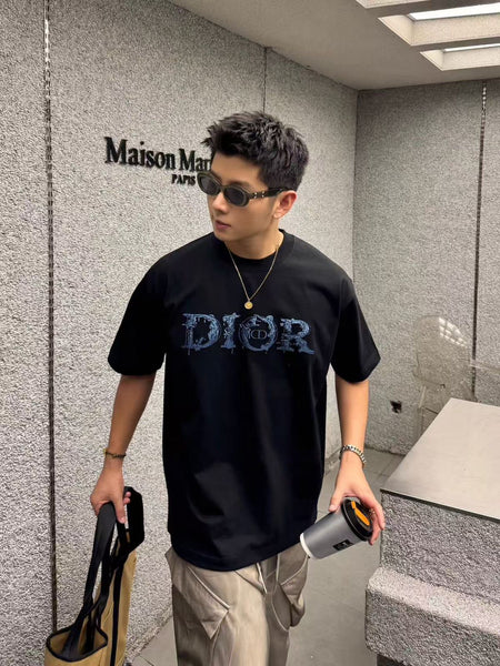 Imported  Black Logo Graphic Premium Drop Shoulder T-Shirt