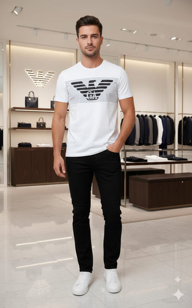 Premium White Eagle Logo T-Shirt – Stylish & Comfortable Everyday Wear